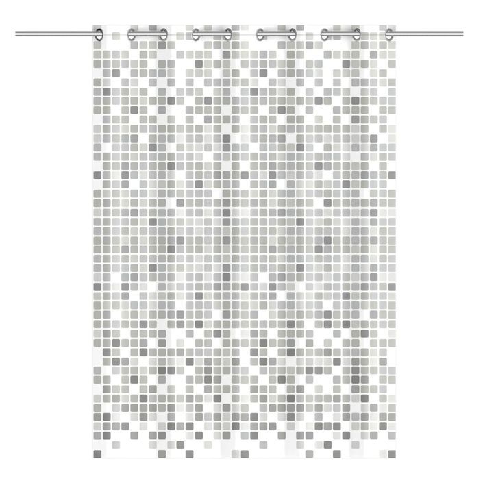 EISL Rideau de douche avec mosaïque gris 200x180x0,2 cm - Photo n°4