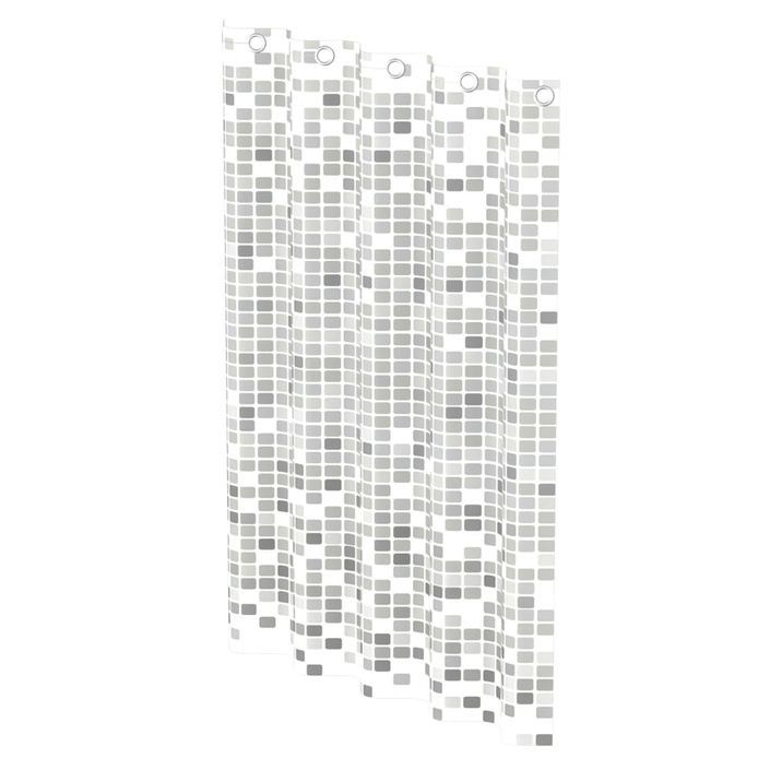 EISL Rideau de douche avec mosaïque gris 200x180x0,2 cm - Photo n°5