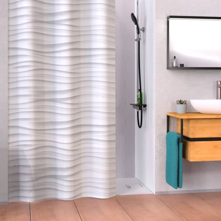 EISL Rideau de douche avec vague blanche 200x180x0,2 cm - Photo n°1