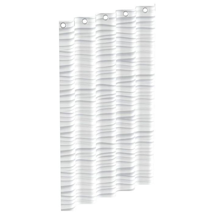 EISL Rideau de douche avec vague blanche 200x180x0,2 cm - Photo n°2