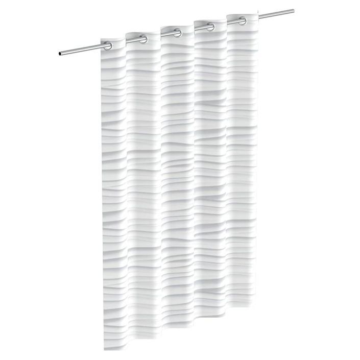 EISL Rideau de douche avec vague blanche 200x180x0,2 cm - Photo n°3