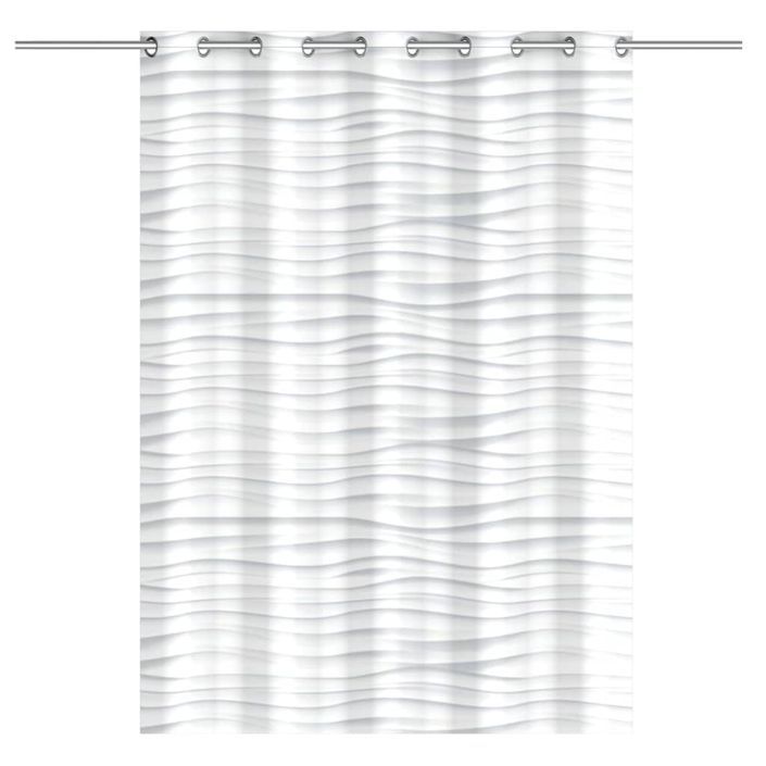 EISL Rideau de douche avec vague blanche 200x180x0,2 cm - Photo n°4
