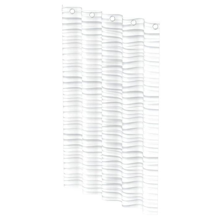 EISL Rideau de douche avec vague blanche 200x180x0,2 cm - Photo n°6