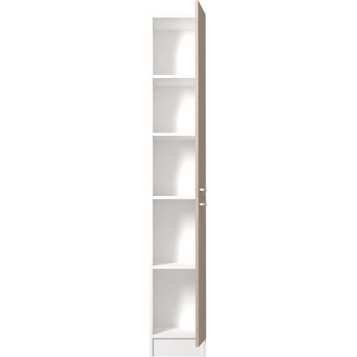 EKIPA Colonne 2 portes - Décor Chene Jackson et blanc - L 30 x P 33 x 185 cm - VERSO - Photo n°5