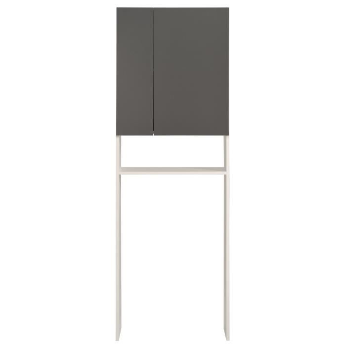 EKIPA Entourage WC 2 portes - Gris ombre et blanc - L 60 x P 22 x 184 cm - VERSA - Photo n°1