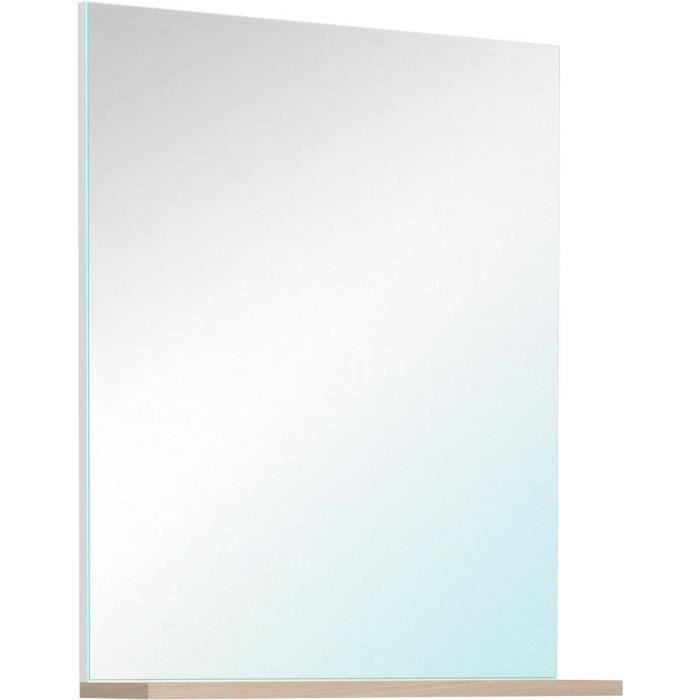 EKIPA Miroir avec tablette - Décor Chene Jackson et blanc - L 60 x P 14 x 70 cm - VERSO - Photo n°2