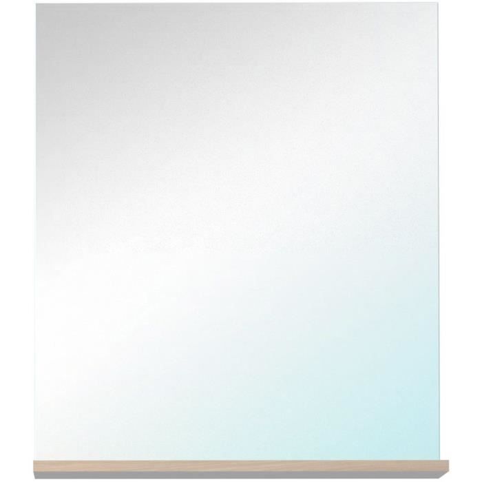 EKIPA Miroir avec tablette - Décor Chene Jackson et blanc - L 60 x P 14 x 70 cm - VERSO - Photo n°3
