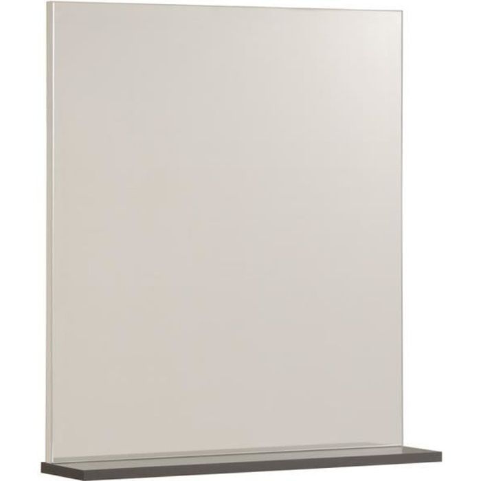 EKIPA Miroir avec tablette - Gris ombre et blanc - L 60 x P 14 x 70 cm - VERSA - Photo n°1