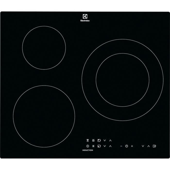 ELECTROLUX CIT60331CK - Table de cuisson induction - 3 zones - 7350 W - L 59 x P 52 cm - Revetement verre - Noir - Photo n°1