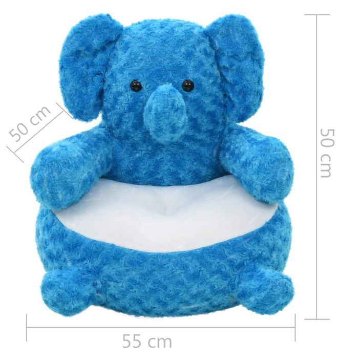 éléphant en peluche Bleu - Photo n°4