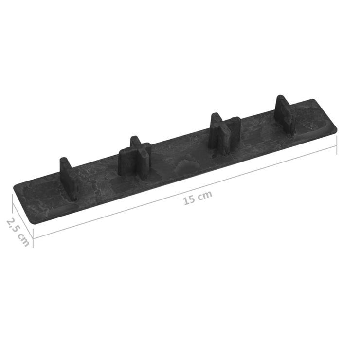 Embouts de terrasse 10 pcs Noir Plastique - Photo n°6