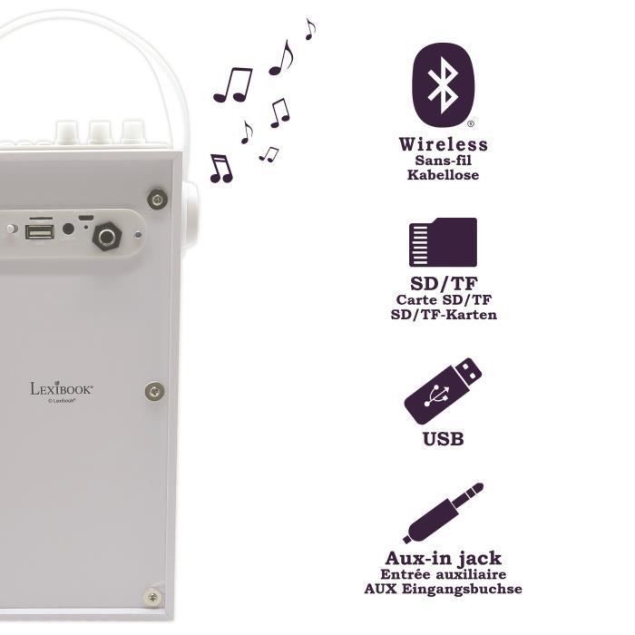 Enceinte Tendance Bluetooth portable avec micro et effets lumineux iParty LEXIBOOK - Photo n°2