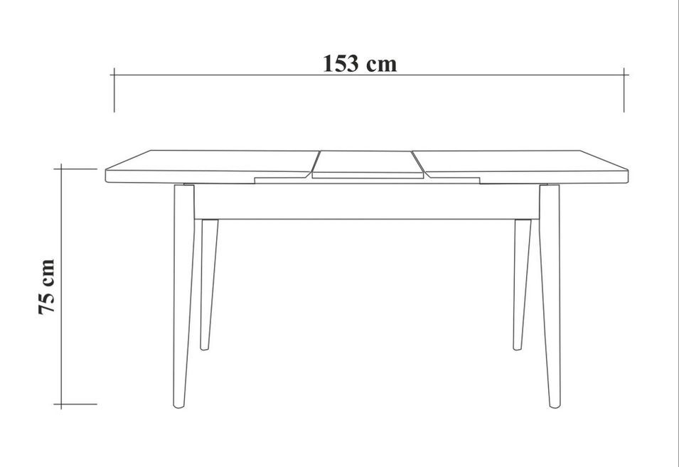 Ensemble 1 table extensible 4 chaises et 1 banc naturel et noir Kontante - Photo n°12