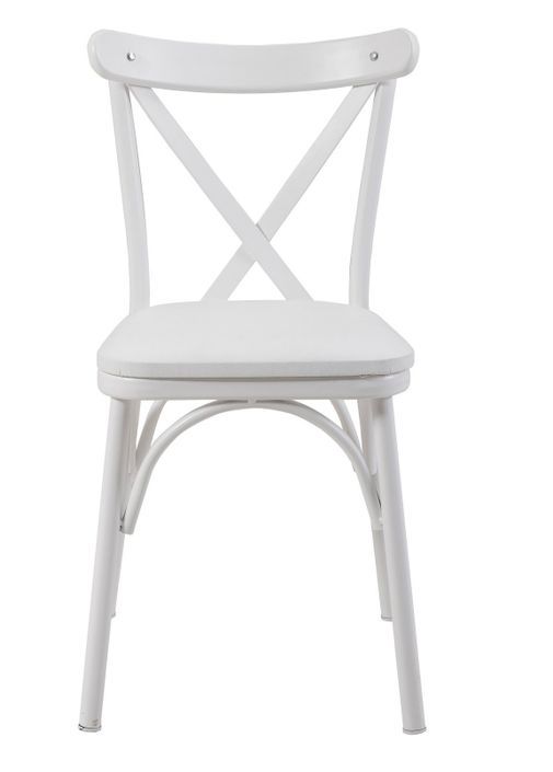 Ensemble 1 table extensible bois naturel et blanc 4 chaises 1 banc bois blanc Kontante - Photo n°10