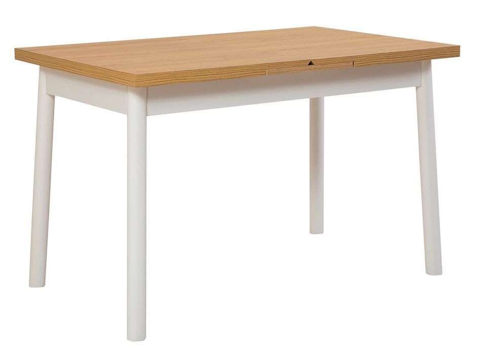 Ensemble 1 table extensible et 4 chaises bois naturel et blanc Kontante - Photo n°7