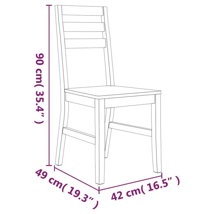 Ensemble à dîner 7 pcs Bois d'acacia solide - Photo n°11