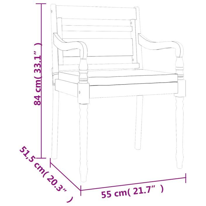 Ensemble à dîner de jardin coussins 5 pcs Bois de teck massif - Photo n°6