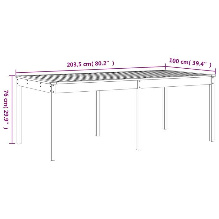 Ensemble à manger de jardin 17 pcs marron miel bois pin massif - Photo n°9