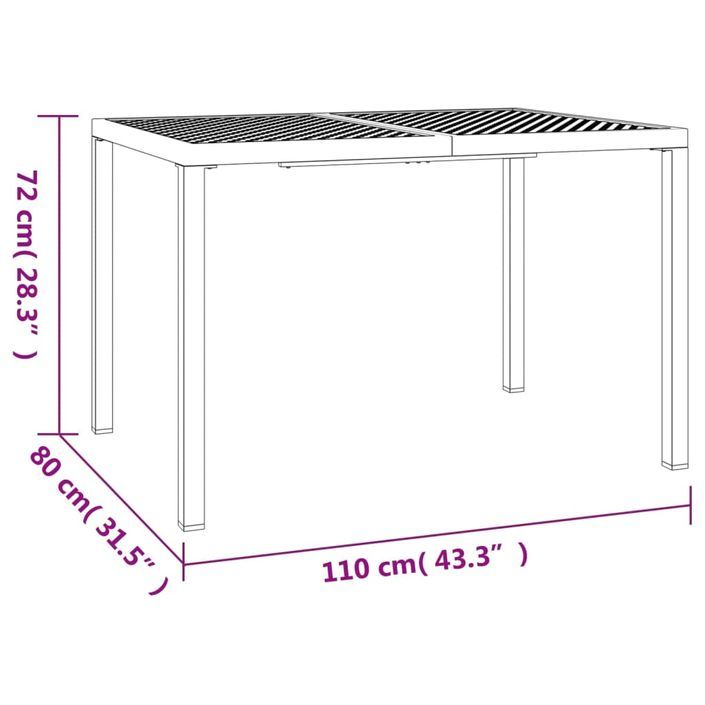 Ensemble à manger de jardin 3 pcs anthracite acier - Photo n°10