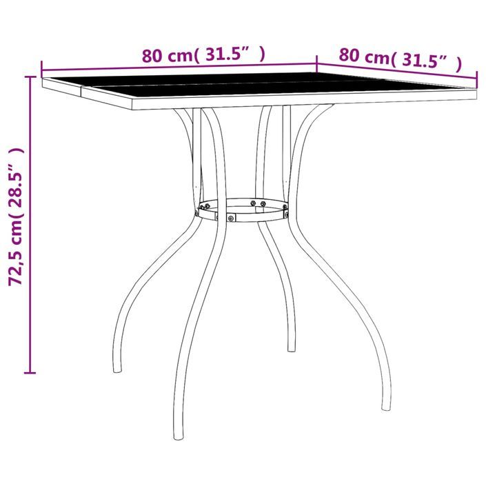 Ensemble à manger de jardin 3 pcs anthracite acier - Photo n°10