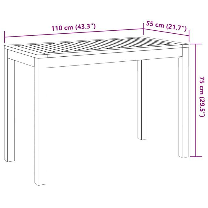 Ensemble à manger de jardin 3 pcs Bois d'acacia solide - Photo n°9