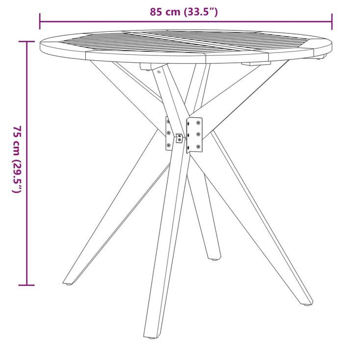 Ensemble à manger de jardin 3 pcs Bois d'acacia solide - Photo n°10