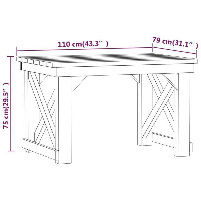 Ensemble à manger de jardin 3 pcs Bois de pin imprégné - Photo n°9