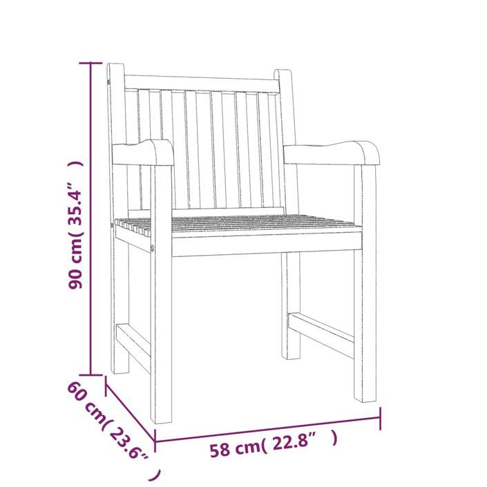 Ensemble à manger de jardin 4 pcs Bois de teck massif - Photo n°11