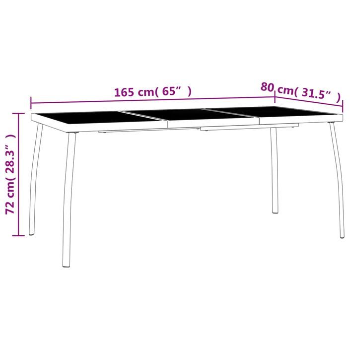 Ensemble à manger de jardin 5 pcs anthracite acier - Photo n°10