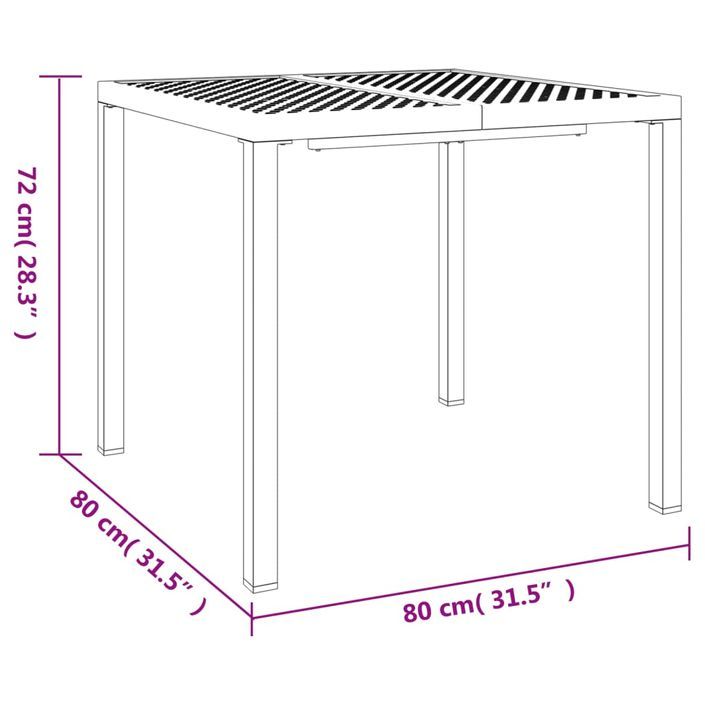 Ensemble à manger de jardin 5 pcs anthracite acier - Photo n°10