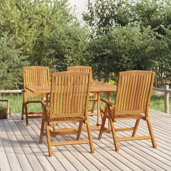 Ensemble à manger de jardin 5 pcs Bois de teck massif - Photo n°2