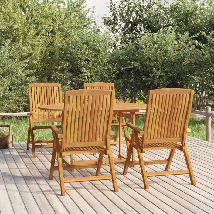 Ensemble à manger de jardin 5 pcs Bois de teck massif - Photo n°2