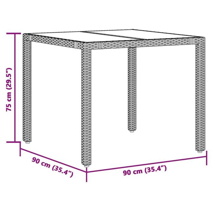 Ensemble à manger de jardin 5 pcs et coussins marron poly rotin - Photo n°9