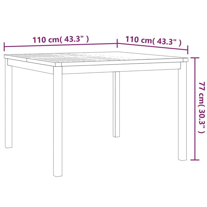 Ensemble à manger de jardin 5pcs Bois de teck massif - Photo n°9