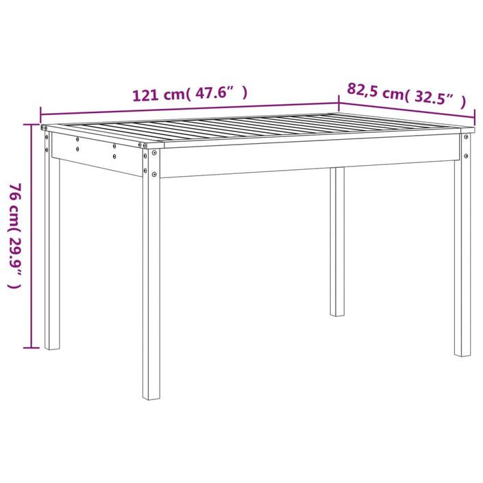 Ensemble à manger de jardin 5pcs gris bois massif de pin - Photo n°9