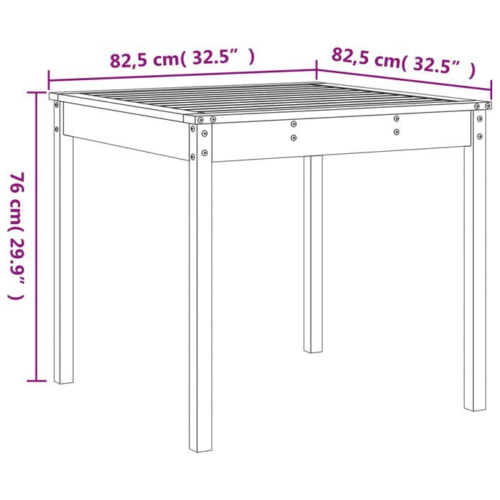 Ensemble à manger de jardin 5pcs marron miel bois pin massif - Photo n°9