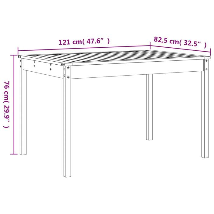 Ensemble à manger de jardin 5pcs marron miel bois pin massif - Photo n°9