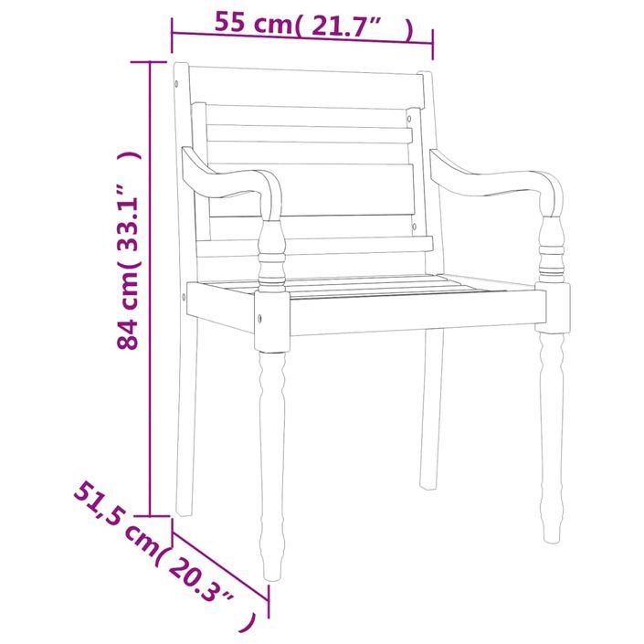 Ensemble à manger de jardin 7 pcs Bois de teck solide - Photo n°6