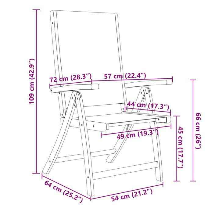 Ensemble à manger de jardin 7pcs bois d'acacia solide textilène - Photo n°5