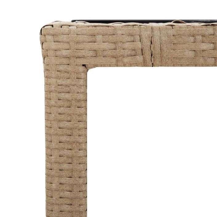 Ensemble à manger de jardin avec coussins 5pcs Beige poly rotin - Photo n°8