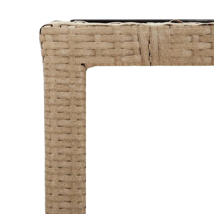 Ensemble à manger de jardin avec coussins 5pcs Beige poly rotin - Photo n°6