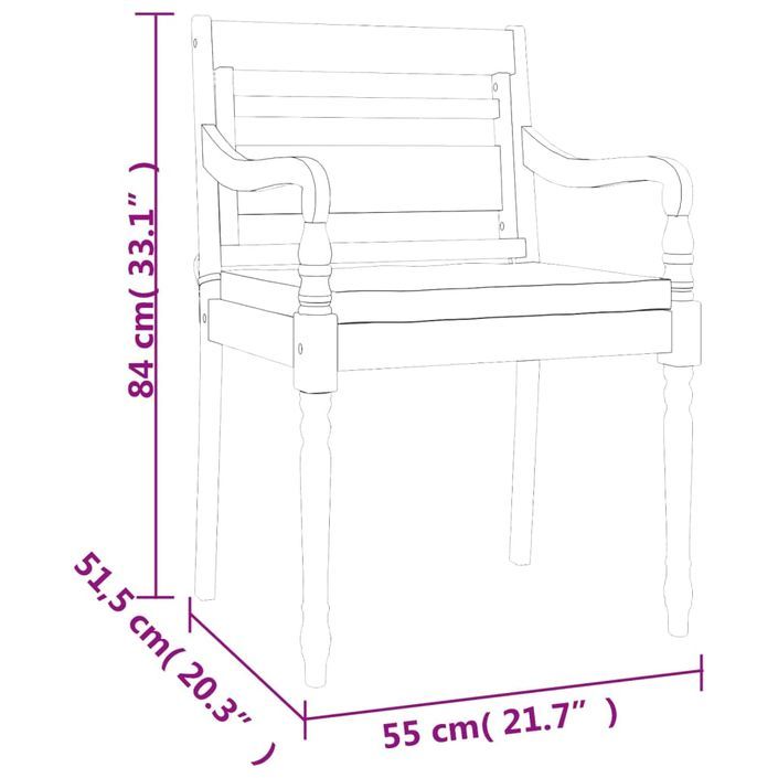 Ensemble à manger de jardin coussins 7pcs Bois de teck solide - Photo n°6