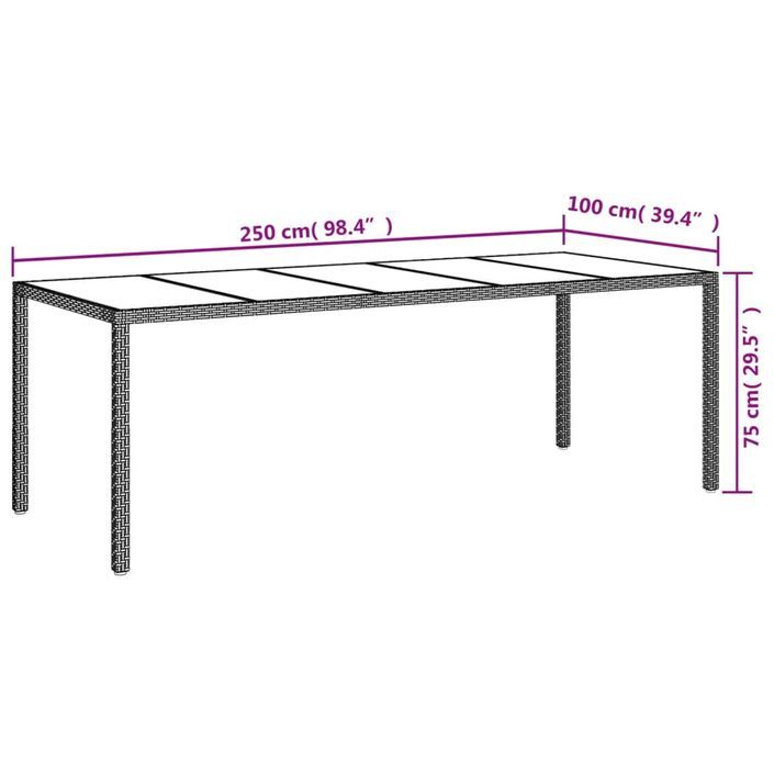 Ensemble à manger de jardin et coussins 11 pcs gris rotin verre - Photo n°9