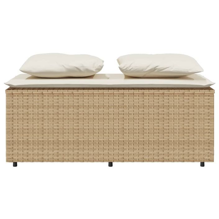 Ensemble à manger de jardin et coussins 3 pcs Beige poly rotin - Photo n°5