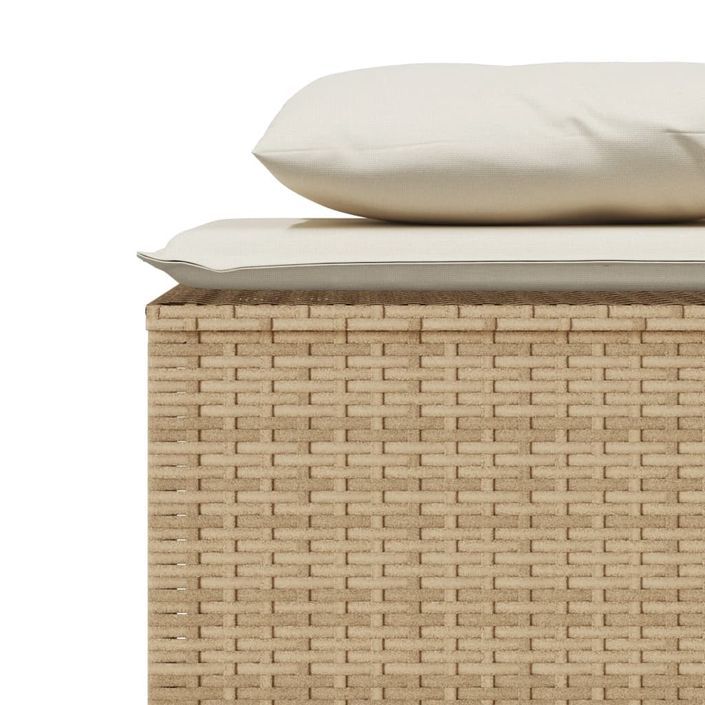 Ensemble à manger de jardin et coussins 3 pcs Beige poly rotin - Photo n°7