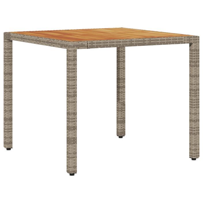 Ensemble à manger de jardin et coussins 3 pcs gris rotin acacia - Photo n°4