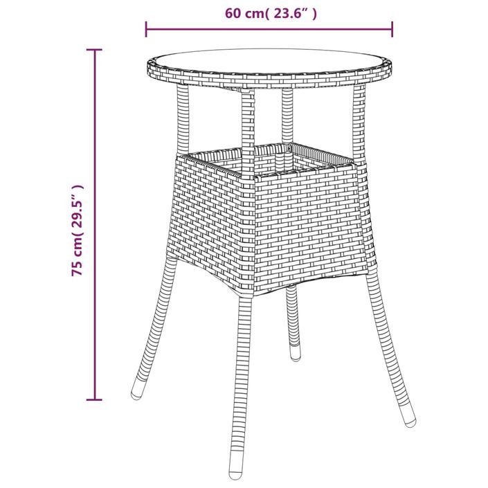 Ensemble à manger de jardin et coussins 3 pcs gris rotin acacia - Photo n°9