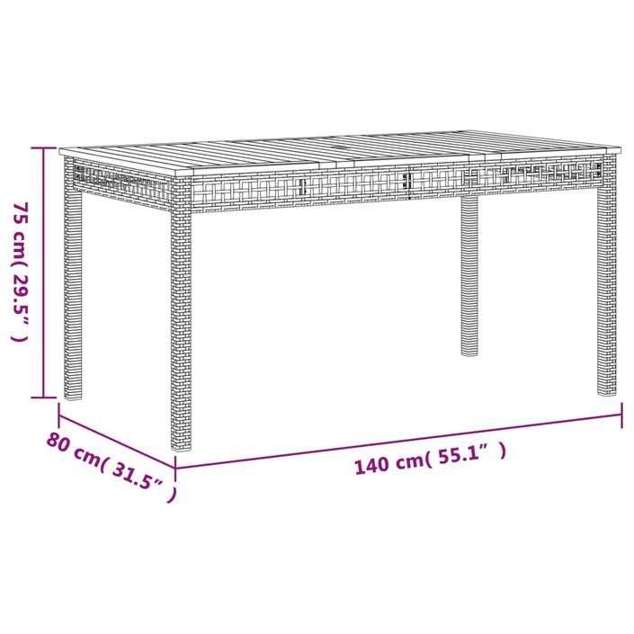 Ensemble à manger de jardin et coussins 7 pcs gris rotin - Photo n°8