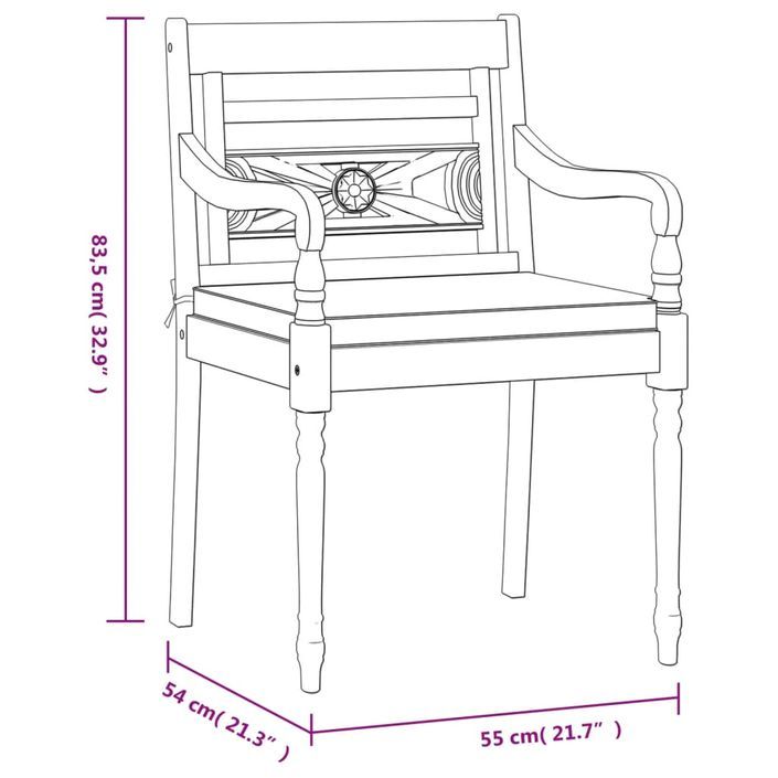 Ensemble à manger de jardin et coussins blanc 5 pcs teck massif - Photo n°11