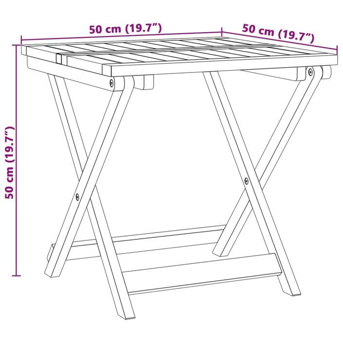 Ensemble à manger de jardin pliable 3 pcs bois d'acacia massif - Photo n°10